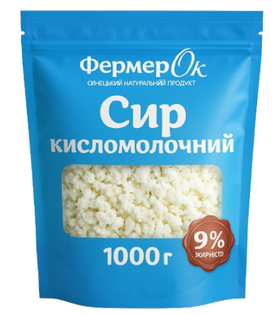 Сир кисломолочний 9% (1 кг) TM ФермерОк